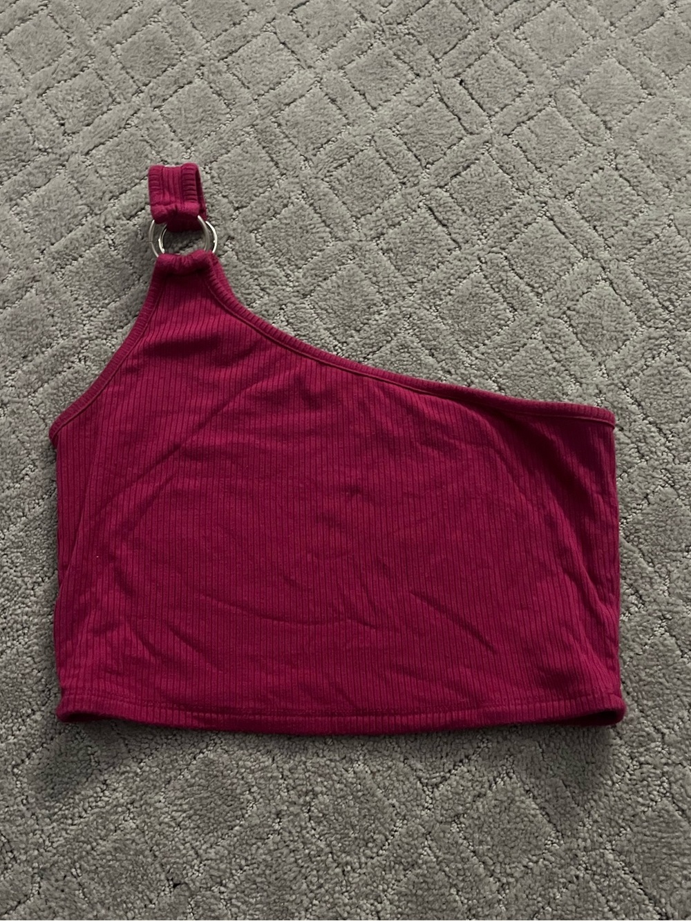 One-Shoulder Ribbed Crop Top